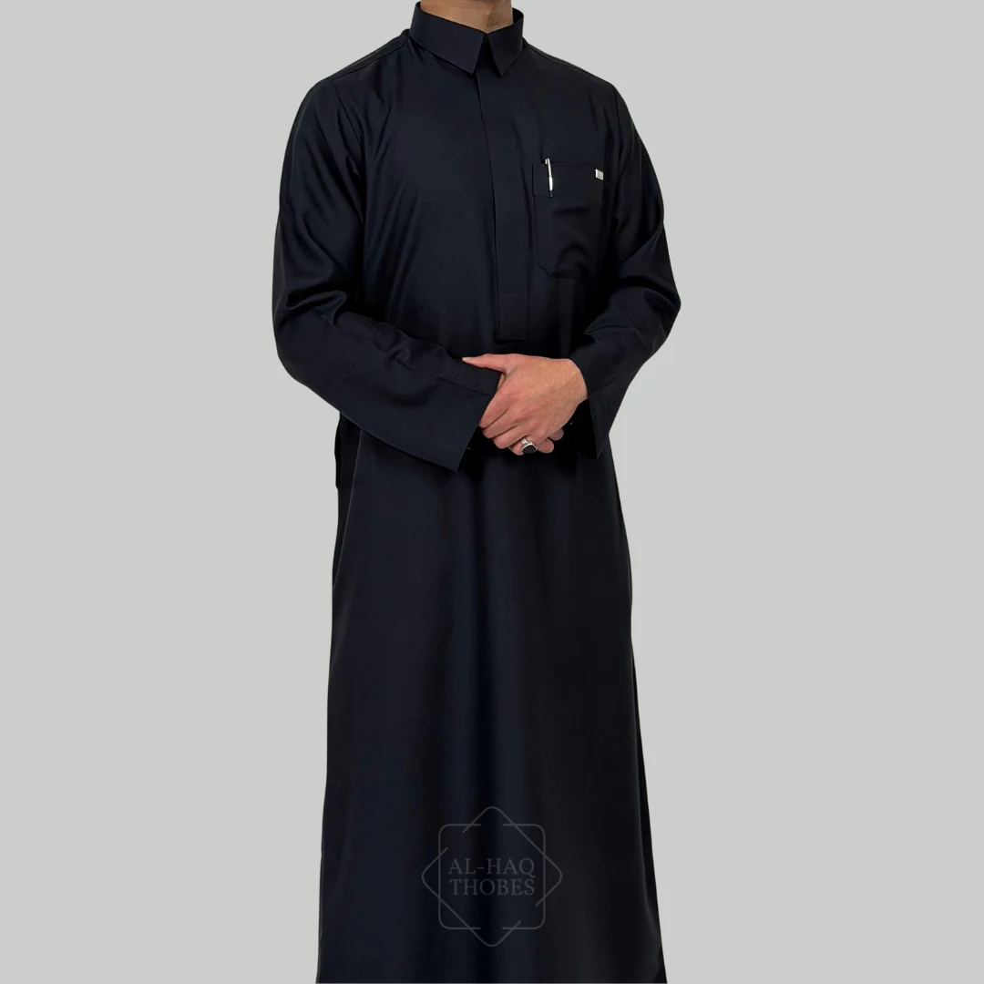 Blue Azraq Collared Thobe | Signature Defined - Image 2