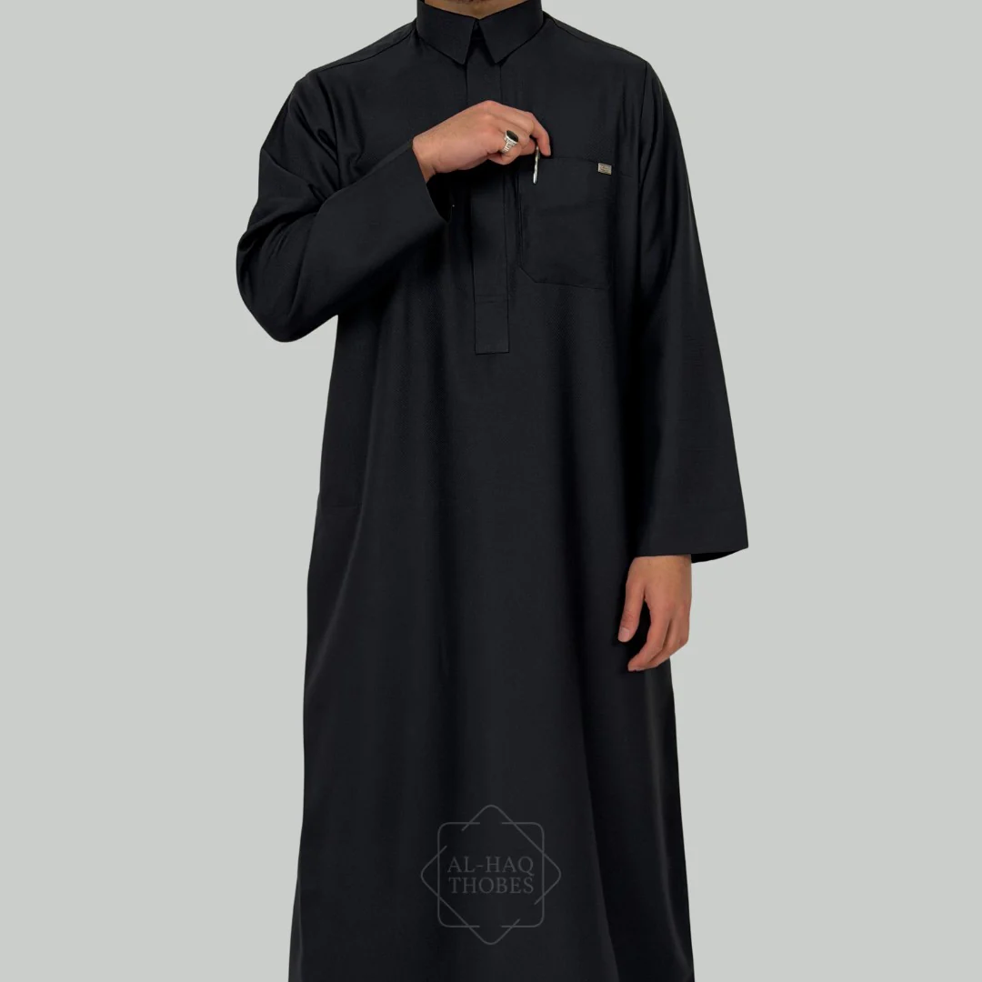 Blue Azraq Collared Thobe | Signature Defined - Image 3