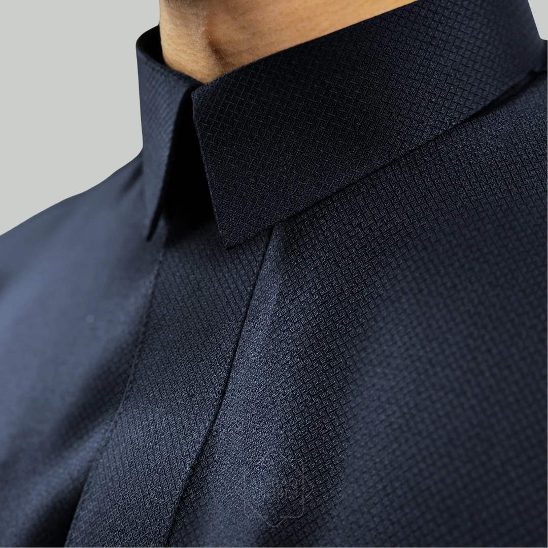 Blue Azraq Collared Thobe | Signature Defined - Image 4
