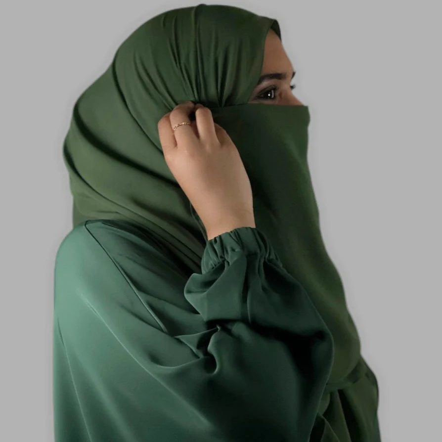 Premium Pine Green Butterfly Abaya - Image 3