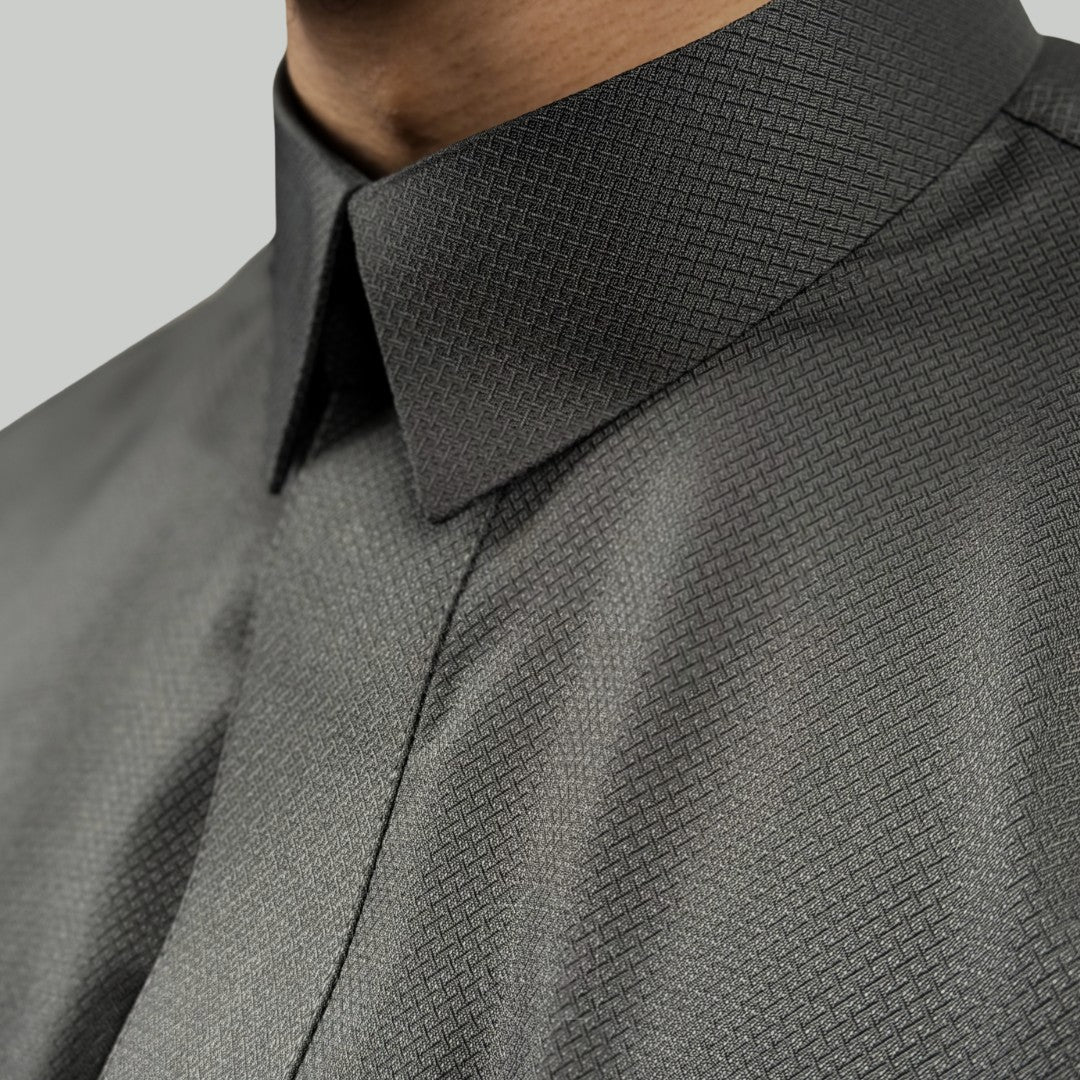 Grey Ramadi Collared Thobe | Signature Defined - Image 4
